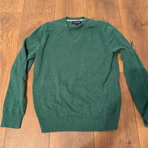 Lands' End Men's Deep Green V-Neck Sweater